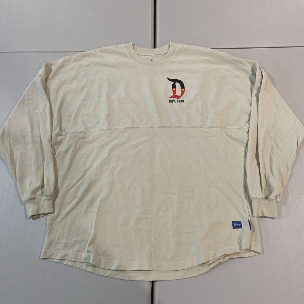 Disney Shirt Extra Large Beige Disneyland Spirit Jersey Character Puff Print